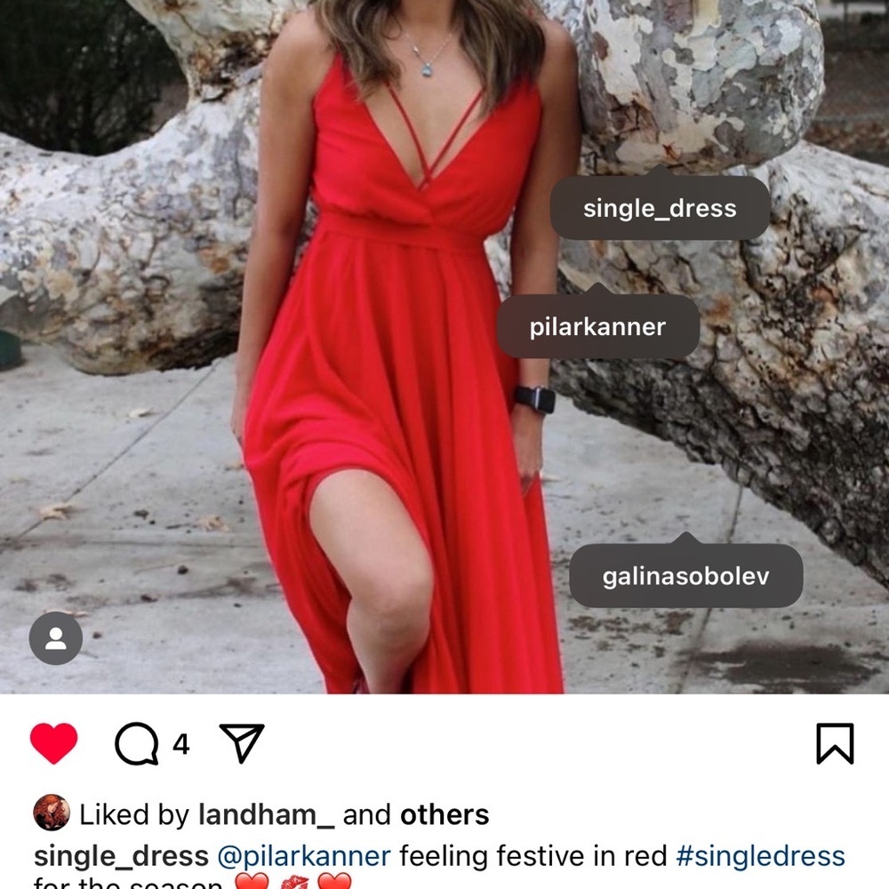 Chic Red High Low Dress